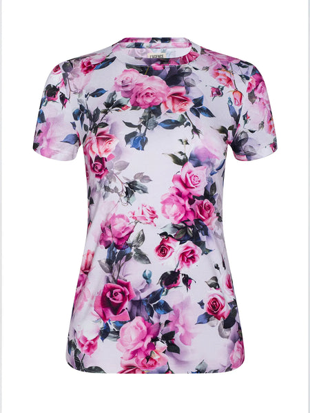 Ressi Fitted Tee - Pink Multi Water Rose