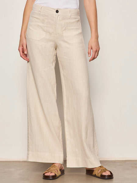 The Linen Marine Wide Leg Trousers