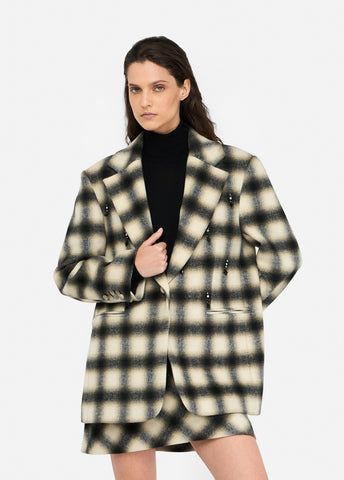 Chequered Jacket with Bejewelled Embroidery