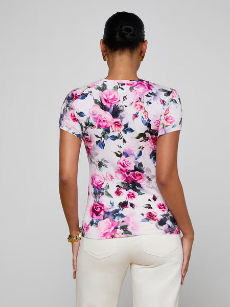 Ressi Fitted Tee - Pink Multi Water Rose