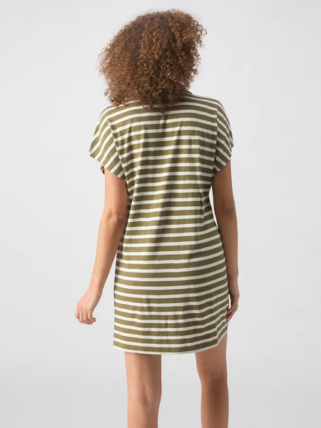 Johnny Collar Stripe T-Shirt Dress