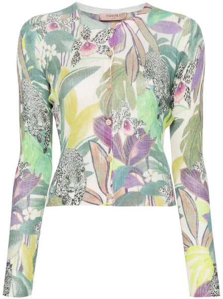 Fitted Printed Cardigan