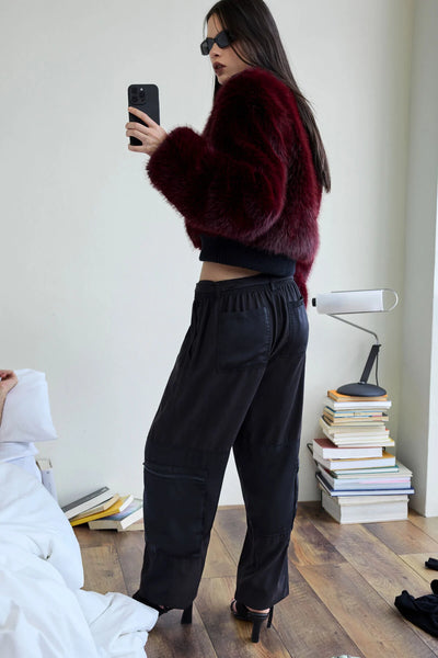 Raspberry Faux Fur Jacket