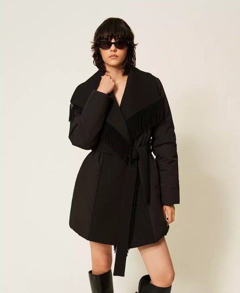 Padded Jacket with Fringes