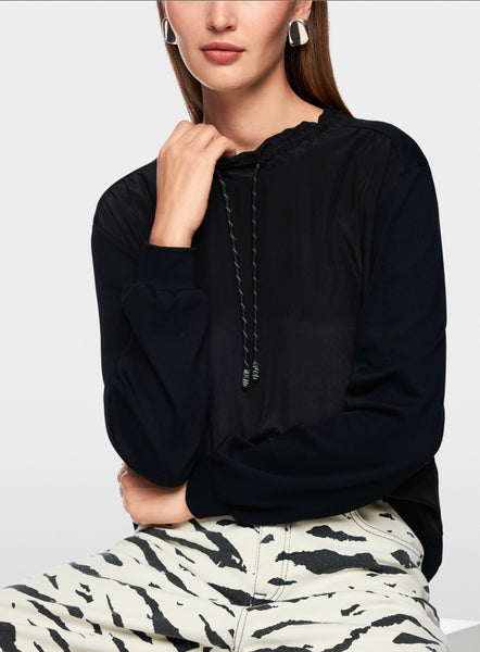 Long-Sleeved Shirt with Materials Mix