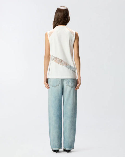 Sleeveless Top with Lace Detail