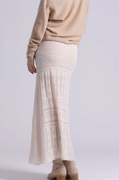 Cotton Blend Lace Maxi Skirt