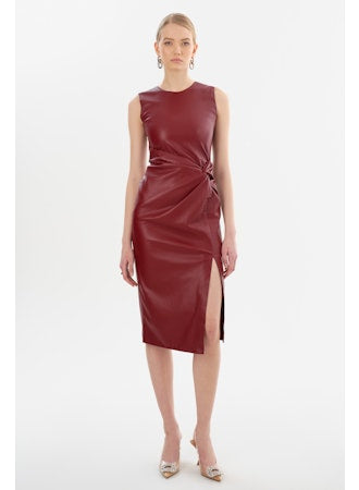 Brett Faux Leather Dress