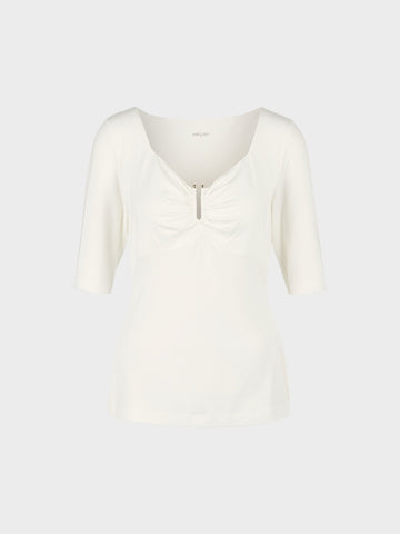 Marc Cain T-Shirt With Heart-Shaped Neckline