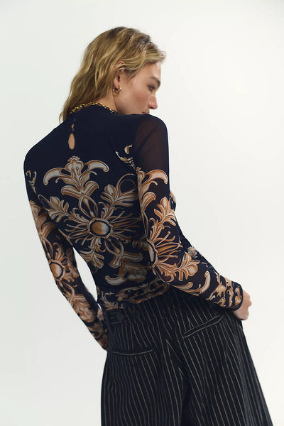 Jessa Long Sleeve Mesh Top
