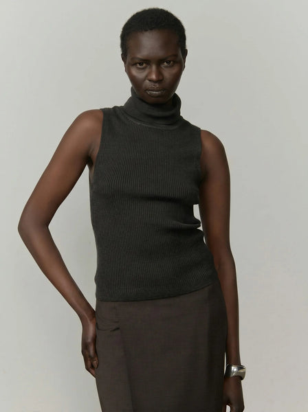 Lisa Knit Top - Dark Grey