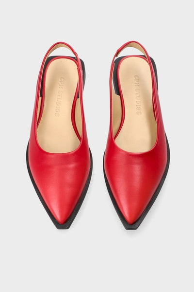 Red Leather Flat