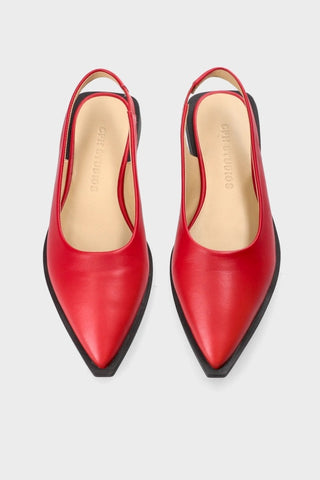 Red Leather Flat