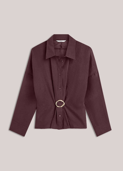 Cinched Blouse with Hardware