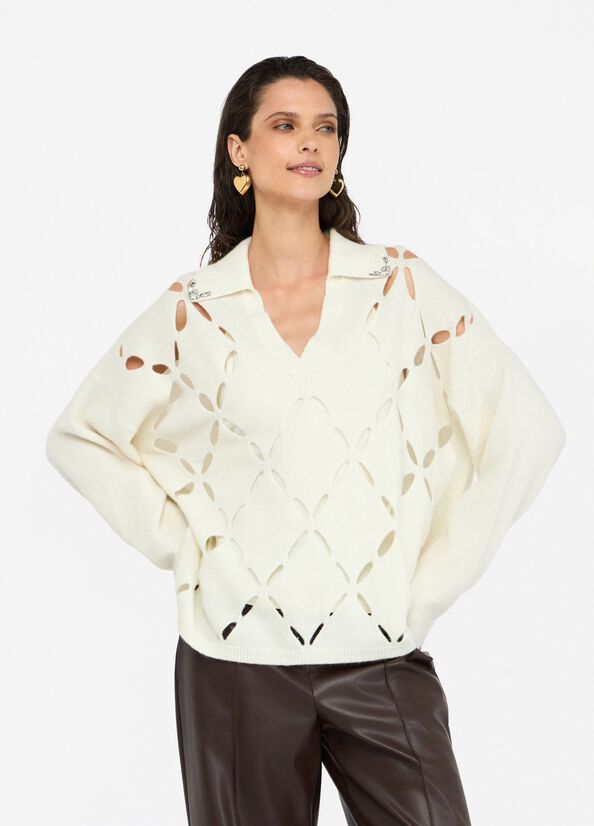 Jumper with Bejewelled Collar