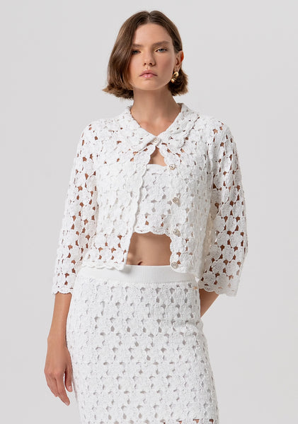 Lace Cardigan With Collar