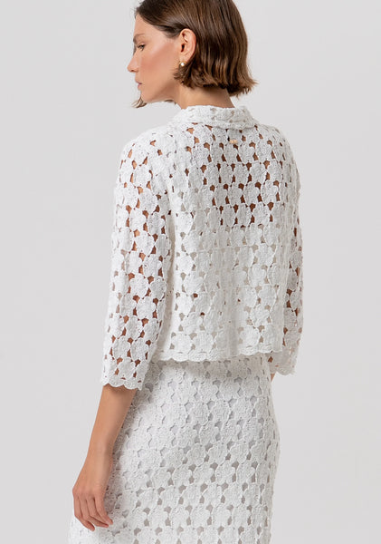Lace Cardigan With Collar
