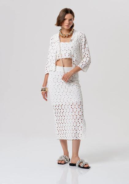 Lace Cardigan With Collar