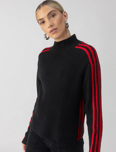 Sporty Stripe Mock Sweater