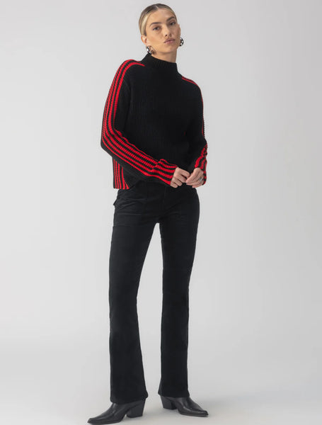 Sporty Stripe Mock Sweater