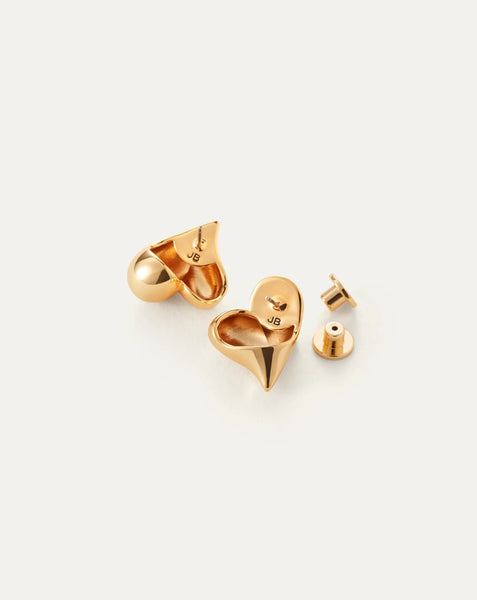 Art Heart Button Earing