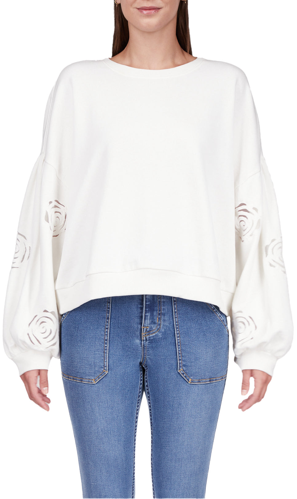 Rose Embroidery Sweatshirt