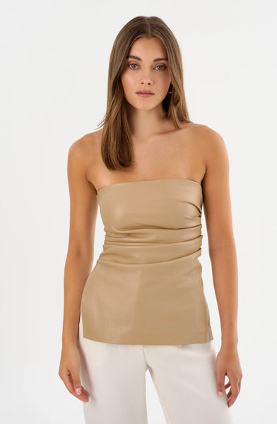 Juni Faux Leather Top