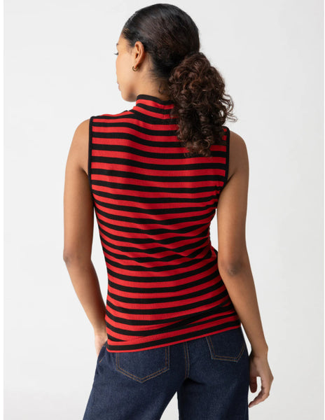 Essential Stripe Mock Neck