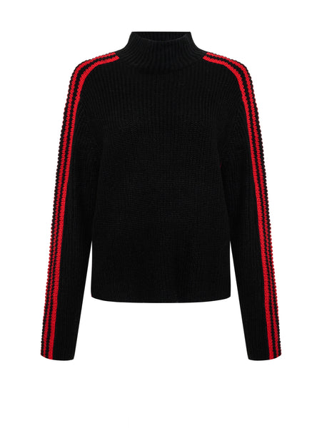 Sporty Stripe Mock Sweater