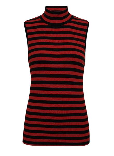 Essential Stripe Mock Neck