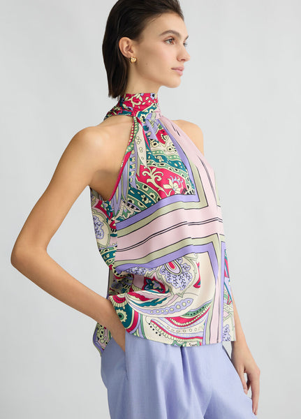 Printed Satin Top