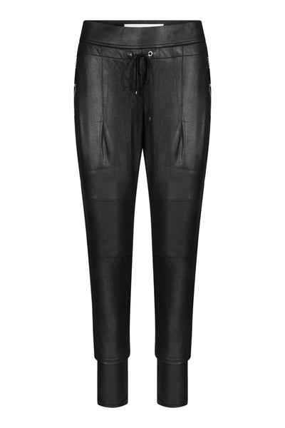 Candy Leather Jersey Pant in Black