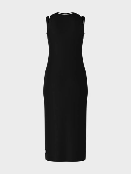 Sleeveless Leaf Print Dress