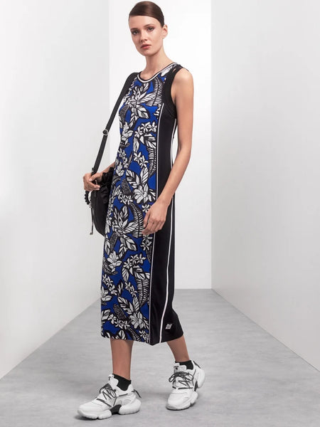 Sleeveless Leaf Print Dress