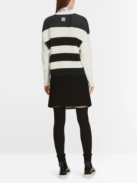 Knitted Sweater With Black Stripes