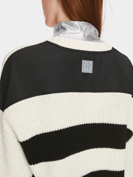 Knitted Sweater With Black Stripes