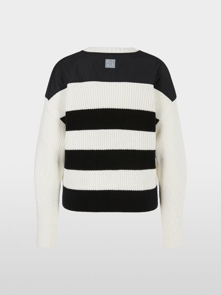 Knitted Sweater With Black Stripes