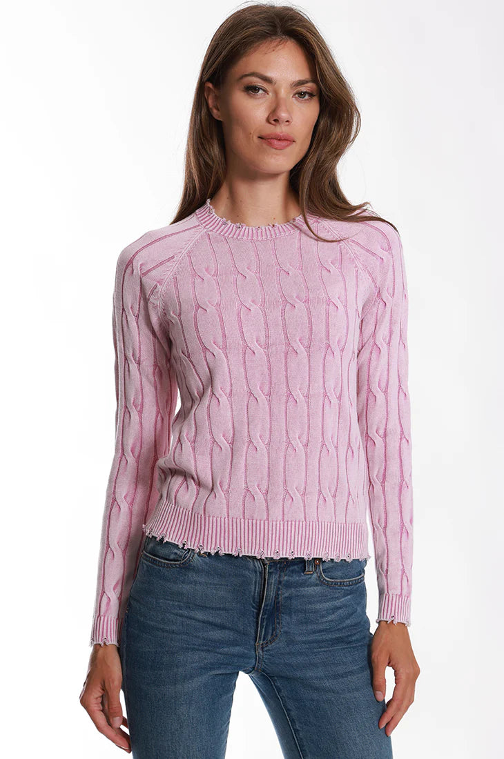 Novelty Cotton Cable Crew Neck