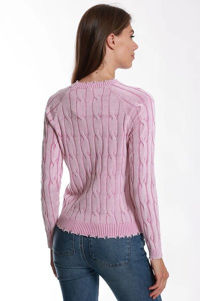 Novelty Cotton Cable Crew Neck