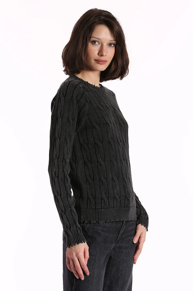 Novelty Cotton Cable Crew Neck