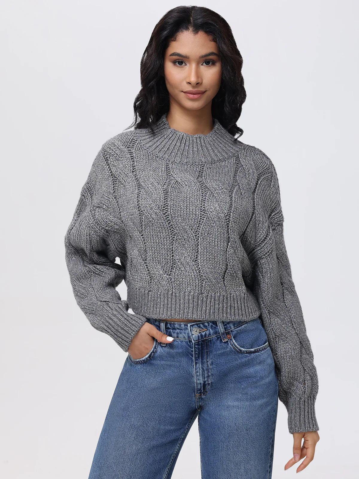 Pewter Cable Pullover