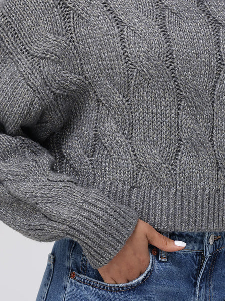 Pewter Cable Pullover