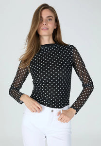 Polka Dot Mesh Top