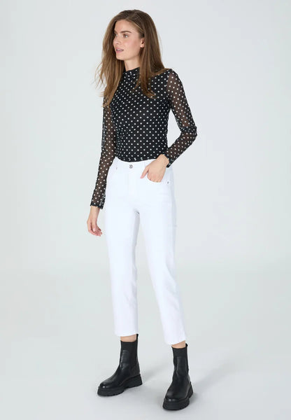 Polka Dot Mesh Top