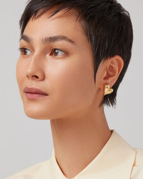Art Heart Button Earing