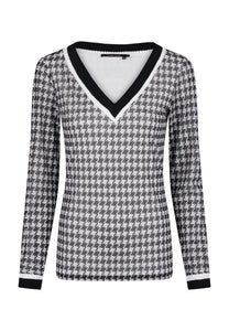 Mesh Shirt with Houndstooth Pattern