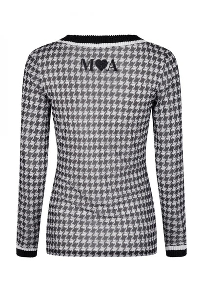 Mesh Shirt with Houndstooth Pattern