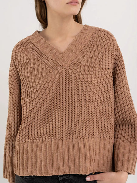 V Neck Sweater With Bell Sleeve