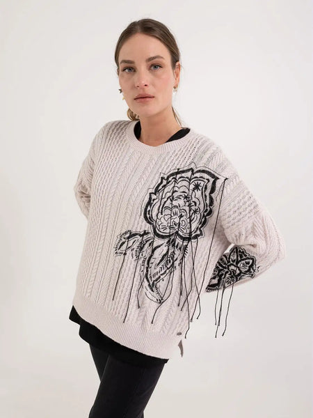Crew Sweater With Embroidery