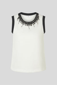 Sleeveless Jewelled Neck Top